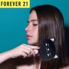 Forever 21 Hairbrush - 1pc Cute Animal Character Hairbrush, Comfort & Control Cushion Hair Brush w/Gentle Bristles, Cushion Base, and Animal Ears (BLACK CAT)