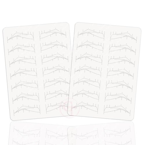 TgoBeauty 7 Pairs Brow Shapes Double Sided Design Eyebrow Spine 6 Nano stroke practice skin Silicone Practice Pad for Permanent Makeup Training (White Skin-1pc)