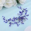 Teyglen Flower Wedding Hair Comb Bridal Blue Rhinestone Hair Comb Headband Wedding Hair Accessories Flower Headpiece Bridal Crystal Hair Piece for Women Girls