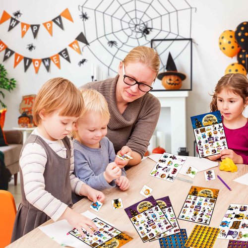 Konsait 39 Sheets Halloween Bingo Game for Kids, Halloween Classroom Games Bingo Supplies Adult Bingo Card Games Halloween Party Games for Kids Halloween Crafts for Classroom School Party Favor