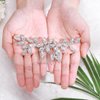 Yean Flower Bride Wedding Hair Comb Crystal Bridal Hair Piece Rhinestone Hair Accessories for Women and Girls (Silver)