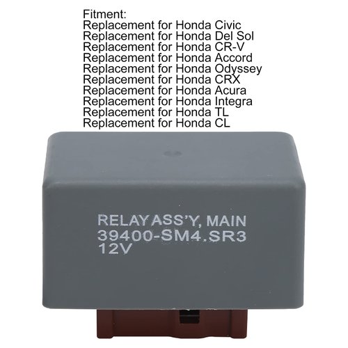 Acouto Fuel Pump Main Relay Assembly for Honda CRX for Civic for Del Sol for CR‑V for Accord for Odyssey for Acura 39400‑SM4‑003 39400‑SR3‑003 Auto Fuel Pump Main Relay Replacement