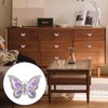 Butterfly Cabinet Knobs,6 Pieces Butterfly Knobs Single Hole Pulls Handles Decorative Door Cabinet Drawer Cupboard Furniture Door Wardrobe (Purple)