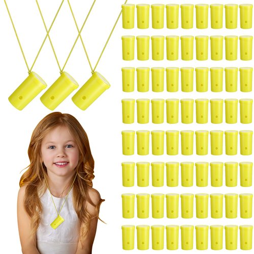 LCPQMZGH 72 Pcs Mini Air Horns for Sporting Events, Celebrations, Party Favors, 3 Inch Noisemakers Whistle with Lanyard, Yellow