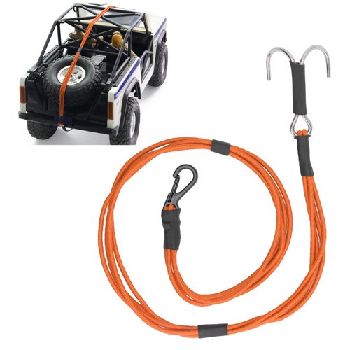 RC Crawler Force Escape Rope, Stainless Steel Hook RC Crawler Winch Strap Alloy Buckle Hook 50cm for 1/10 1/8 RC Cars