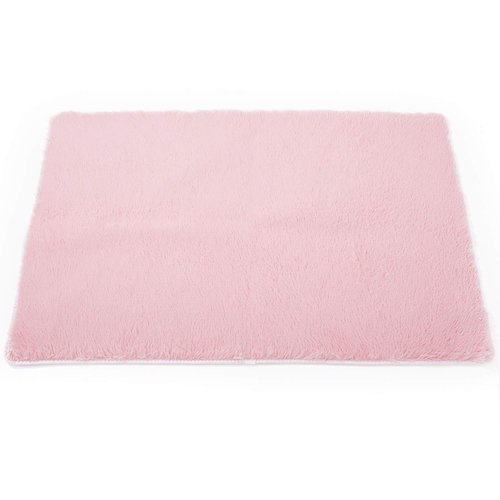 TTLOJ Rectangle Rug for Play Tent, Decorative Area Rug, Fluffy Soft Mat Pad for Kids Room Playhouse Nursery Room, Children Room Decor Dormitory Velvet 50.5" Lx38.5 W Pink