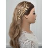 Gorais Leaves Bride Wedding Hair Comb Gold Leaf Hair Piece Pearl Headpiece Hair Accessories for Women and Girls