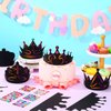 Yinder 130 Pcs Halloween Kids Party Favors DIY Crafts Crowns Set 48 Pcs Scratch Paper Crowns Headband Hats 24 Pcs Wooden Styluses 48 Pcs Elastic Bands 10 Sheet Colorful Gem Jewel Stickers for Girl Boy