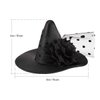 Small Witch Hat Retro Black Witch Flower Hair Clip Decorative Halloween Hair Accessories for Party (Black Flower)