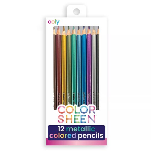 Ooly Metallic Sheen Colored Pencils [Set of 12], Drawing and Coloring Pencils for Kids and Adults, Colorful School Supplies for Any Arts and Crafts, Great for Adult Coloring Books, [Metallic Sheen]