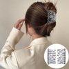 4 Pieces Elastic Hair Comb Clips Magic Stretchy Double Comb Hair Clips for Girls Women Hairstyle Hair Accessories (Beads-Black,Brown,White,Blue)