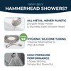 ALL METAL Handheld Shower Head with Hose and Brass Holder- BRUSHED NICKEL - 2.5 GPM High Pressure - with Adjustable Wand Bracket - 6ft Flexible Extension