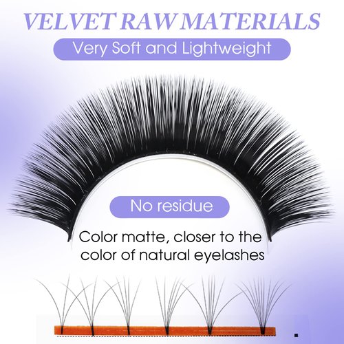 Volume Lash Extensions Easy Fan Volume Lashes .05 .07 8-14mm C/D Curl Mixed Self Fanning 4D 5D 6D~10D Easy Fan Cluster Rapid Automatic Blooming Lash Extensions by WENDY LASHES(0.05-CC, 8-14mm)