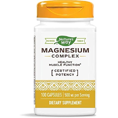 Nature's Way Premium Magnesium Complex Supplement, 500 mg per Serving, 100 Capsules