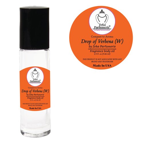 ZEKA PARFUMERIE Compare to Aroma (Our impression of) Drop of Verbena for Women Fragrance Body oil on 1/3 oz (9.86ml) size Roll-On Botlle
