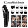 KEMEI Black Hair Clippers for Men， Adjustable Blade Cordless Clipper Professional Barber Clippers， USB Rechargeable Wireless Haircut Clippers km-2296