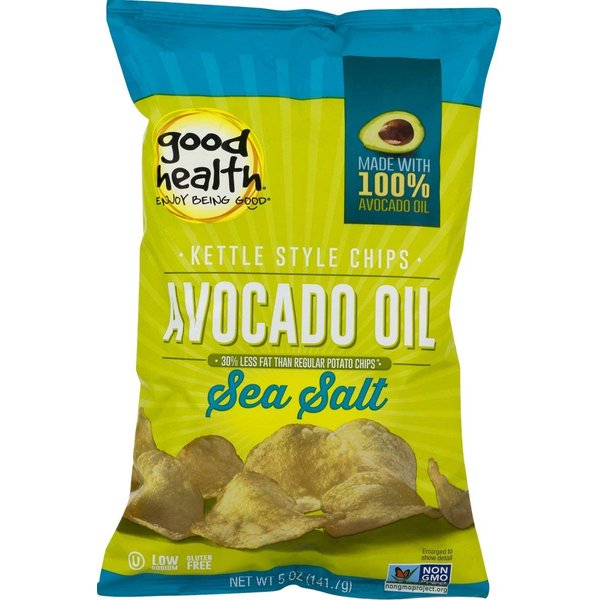 Good Health Avocado Oil Kettle Style Chips with Sea Salt 5 oz. Bag (3 Bags)