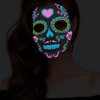 Halloween Party Tattoo Stickers Funny Face Neon Fake Tattoo Luminous Festival Accessories Decor DIY Self Adhesive Rose Scar Masquerade Temporary Tattoo Stickers for Women and Girls 4PCS