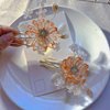 Rabithenn Orange Equinox Flower Hair Clip for Women - Chinese Hanfu Acrylic Resin Pearl Hairpin with Metal Accessories for Long Hair - 1 Count, 8.5x8.5cm (3.35x3.35inch)