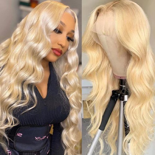 Mesariel 613 Blonde Lace Front Wigs Human Hair Body Wave 13x4 Transparent HD Lace Frontal Wig Pre Plucked with Baby Hair 150% Density 613 Human Hair Wigs for Black & White Women (18 inch)