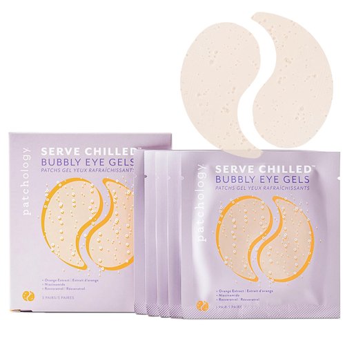 Patchology Serve Chilled Bubbly Eye Gels with Niacinamide, Hydrating Under Eye Patches with Niaci...