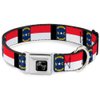Dog Collar Seatbelt Buckle North Carolina Flag Black 9 to 15 Inches 1.0 Inch Wide