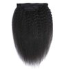 Clip in Hair Extensions Kinky Straight Wavy Hair 100% Unprocessed Human Hair Full Head Yaki Thick End 8 Pieces/Lot 135g with 18 Clips (22")