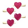 HZEYN 4 Pack Valentines Day Hair Clip Glitter Hot Pink Hearts Alligator Hair Clips Sparkly Hairpins Holiday Hair Accessories for Women Girls Gift (Hot Pink)