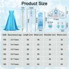 AHLPO Elsa Dress for Girls Princess Dress Up Halloween Cosplay Elsa Costume Fancy Dress Birthday Outfit with Accessories