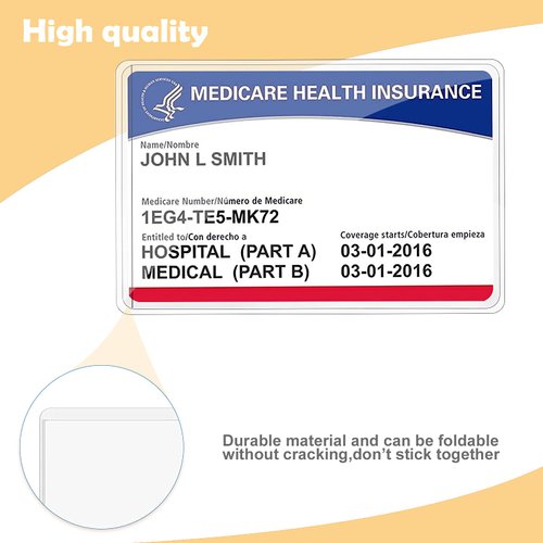 Boduoyejieyi 6 Pack New Medicare Card Holder Protector Sleeves，12Mil Clear PVC Waterproof Medical / Credit Card, Business / Social Security Card Protector