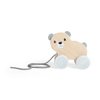 Bigjigs Toys FSC Certified Bear Pull Along Toy - Eco-Friendly Wooden Bear with Felt Ears & Tail and Grey Pull Cord, Quality Pull Along Toys for 1 Year Olds, Wooden Baby Toys