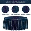 9 Pack Space Tablecloths for Round Table, Space Explore Theme Plastic Round Table Cover for Galaxy Theme Party, Outer Space Stars Theme Birthday Decorations, Kids Birthday Party Supplies, 84x84''
