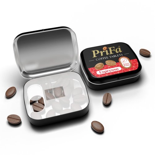 PriFa Coffee Tablets, Pocket Coffee Espresso To Go - Unsweetened Real Coffee Absorbable Coffee Candy - Natural Sugar Free Instant Coffee, Caffeine Mints for Keto (Espresso, 1 Pack, 25 Tablets)