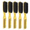 MOUMOUTEN 5Pcs Double Ended Hair Brush, Comb for Men Gold ABS Nylon Styling Tool Detangle Beard Grooming Brush Compact Lightweight Home Travel Salon Sided Detangling