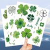 10 Sheet Cute Lucky Four Leaf Temporary Tattoo Stickers Men Women Girls Makeup Festival Carnival Birthday Party Fake Body Tattoos for St Patrick's Day Theme Face Tattoos Body Tattoos