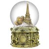 DELIWAY Eiffel Tower Snow Globe Plays 8 Classic Tunes, 100mm Music Snowglobes Carousel Horses Base Hand-Painted Collectible Gifts for Birthday Christmas