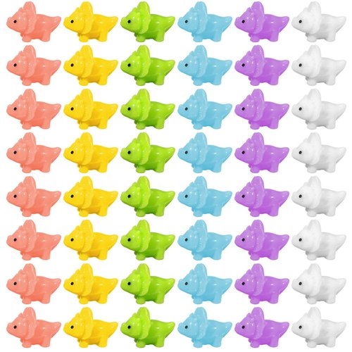 Liliful 48 Pcs Mini Resin Dinosaur Figures Small Dinosaur Tiny Dinosaur for Mini Garden Micro Landscape Aquarium Home Decoration Dinosaur Outdoor Party Favors (Classic)