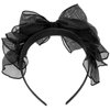 minkissy Knotted Hair Band Black Knotted Headband Lace Bow Headband, Lace Bowknot Hair Bands 80s Fancy Dress Costume Accessories Lace Headband for Women Girls Black Headband Lace Cosplay Headdress