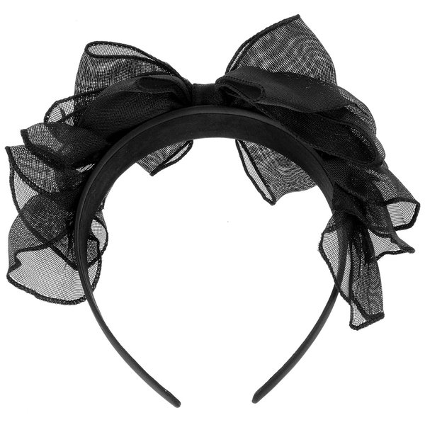 minkissy Knotted Hair Band Black Knotted Headband Lace Bow Headband, Lace Bowknot Hair Bands 80s Fancy Dress Costume Accessories Lace Headband for Women Girls Black Headband Lace Cosplay Headdress