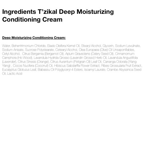 T’zikal Deep Conditioning Cream with Ojon Oil - Detangling and Moisturizing Hair Conditioner for Damaged Dry Hair - All Natural Leave In Conditioner for Curly Hair and Volumizing Mask.