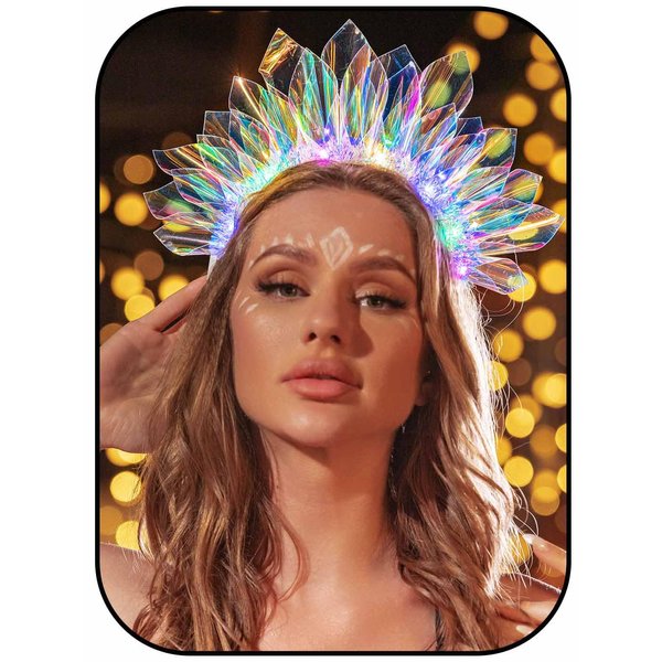 EARENT Light Up Headbands Led Glow Hair Band Flashing Holiday Rave Costume Hair Accessories for Women