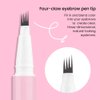 evpct Kaely 2Pcs Light Dark Brown Magic Microblading Eyebrow Contouring Pen Brow Pencil, with 4 Brush Micro-Fork-Tips Applicator, Dual-ended Eyebrow Brush, Hair Like Strokes, Natural Looking Brows