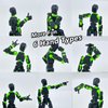 (Assembly Completed) T13 Action Figure Set, Titan 13 Robot Action Figure 3D Printed robo 13 Action Figure Articulated, Dummy 13 Lucky 13 Gift for Collectors Desktop Decorations, Black Green/Red Black