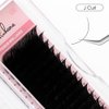 NATUHANA Round Eyelash Extensions 0.07mm J Curl Russian Volume Lash 8-15mm Mixed Tray False Lashes Supplies,Classic Individual Lash Extensions 16Rows/Case Matte Black (black;0.07 J, 8-15 MIX)