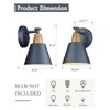 FEMILA 1-Light Wall Sconces, Modern Sconces Wall Lighting with Hammered Metal Shade, Bathroom Vanity Light Fixtures Wall Lamp for Mirror Bedroom, Dark Blue,4FG59B Blue