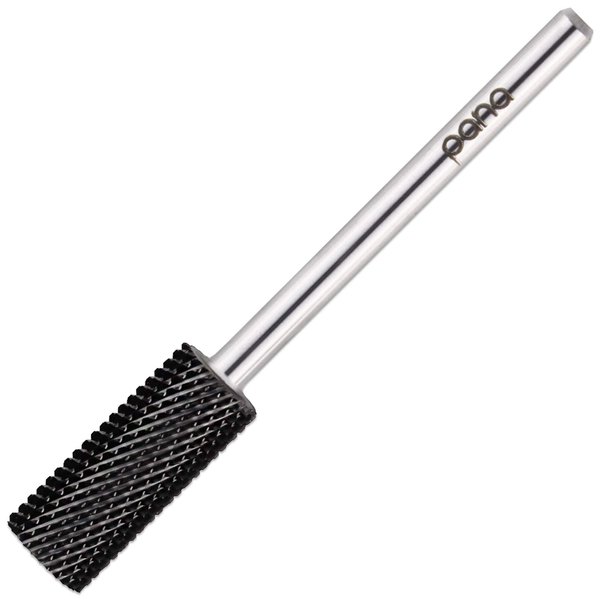 PANA Flat Top Small Barrel 3/32" Shank Size - (DLC Black, Medium Grit) - Fast remove Acrylic or Hard Gel Nail Drill Bit for Manicure Pedicure Salon Professional or Beginner