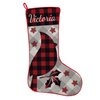 Let's Make Memories Personalized Christmas Stockings - Perfectly Plaid - Rustic Christmas Decor - Cardinal Design - Customize with Your Name - Stockings for Family - 19" L