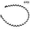 IFAMIO 8 Pcs Metal Hair Band for Men Women Hair Bands Simple Unisex Fashion Headbands Black Wavy Hair Hoop Outdoor Sports Head Bands Headwear Elastic Non Slip Hair Accessories