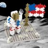PLUS PLUS - Baseplate Builder - Moon, Apollo 11 Space Playset - Base Accessory for Building and displaying - Construction Building STEM | STEAM Toy, Interlocking Mini Puzzle Blocks for Kids