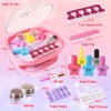 Girls Nail Polish Set, Toys for Girls Age 5 6 7 8 9 10, Nail Care Kit with Nail Polish, Nail Dryer, Fake Nails, nail Glitter, Nail Filer and Toe Separator, Ideal Birthday Gifts for Girls 5-8
